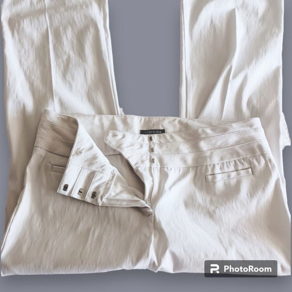 White Triple-Waist Land' N Sea Jean Pants Womens 10 Business Casual Vacation